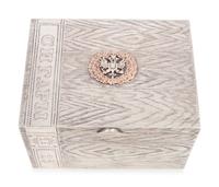 A Russian Trompe l'Oeil Silver Table-Top Cigarette Box
