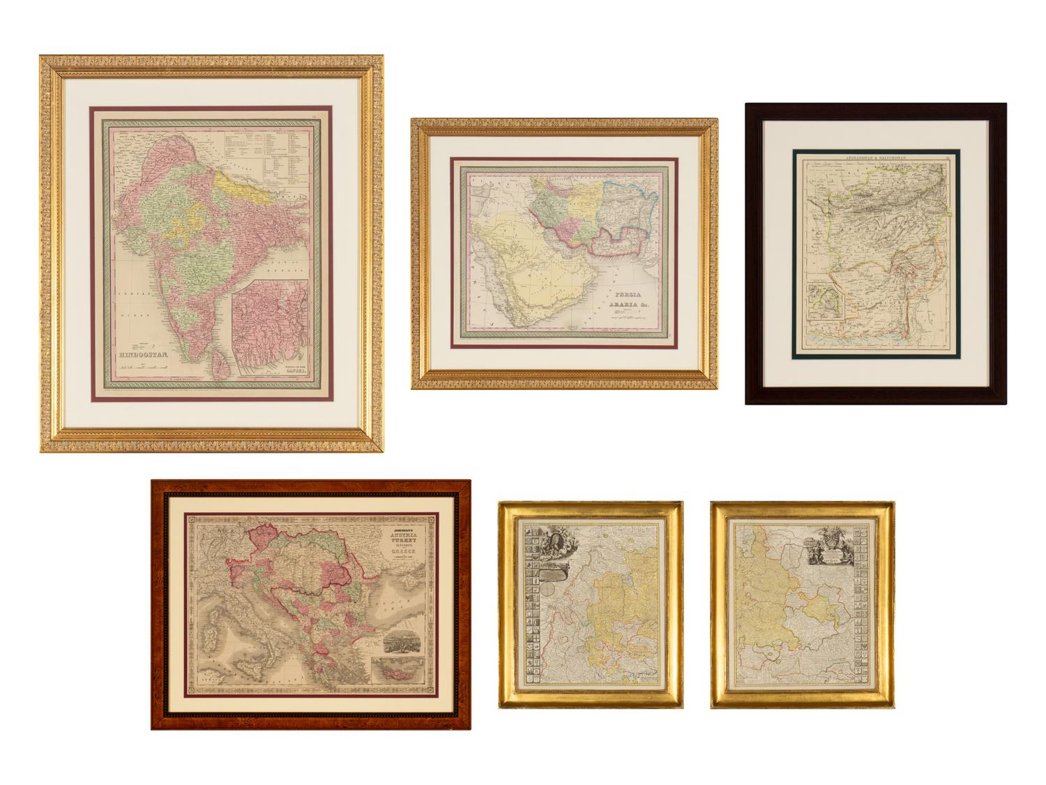[MAPS]. A group of 5 maps of European and Middle Eastern countries, comprising: