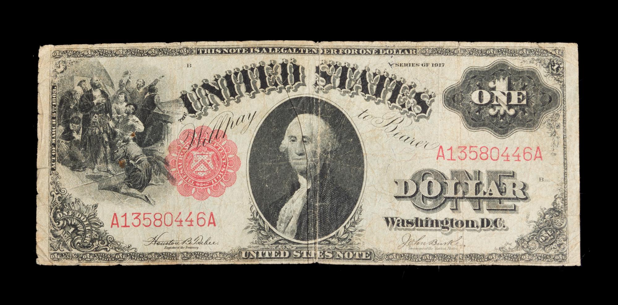 A United States 1917 $1 Legal Tender Note