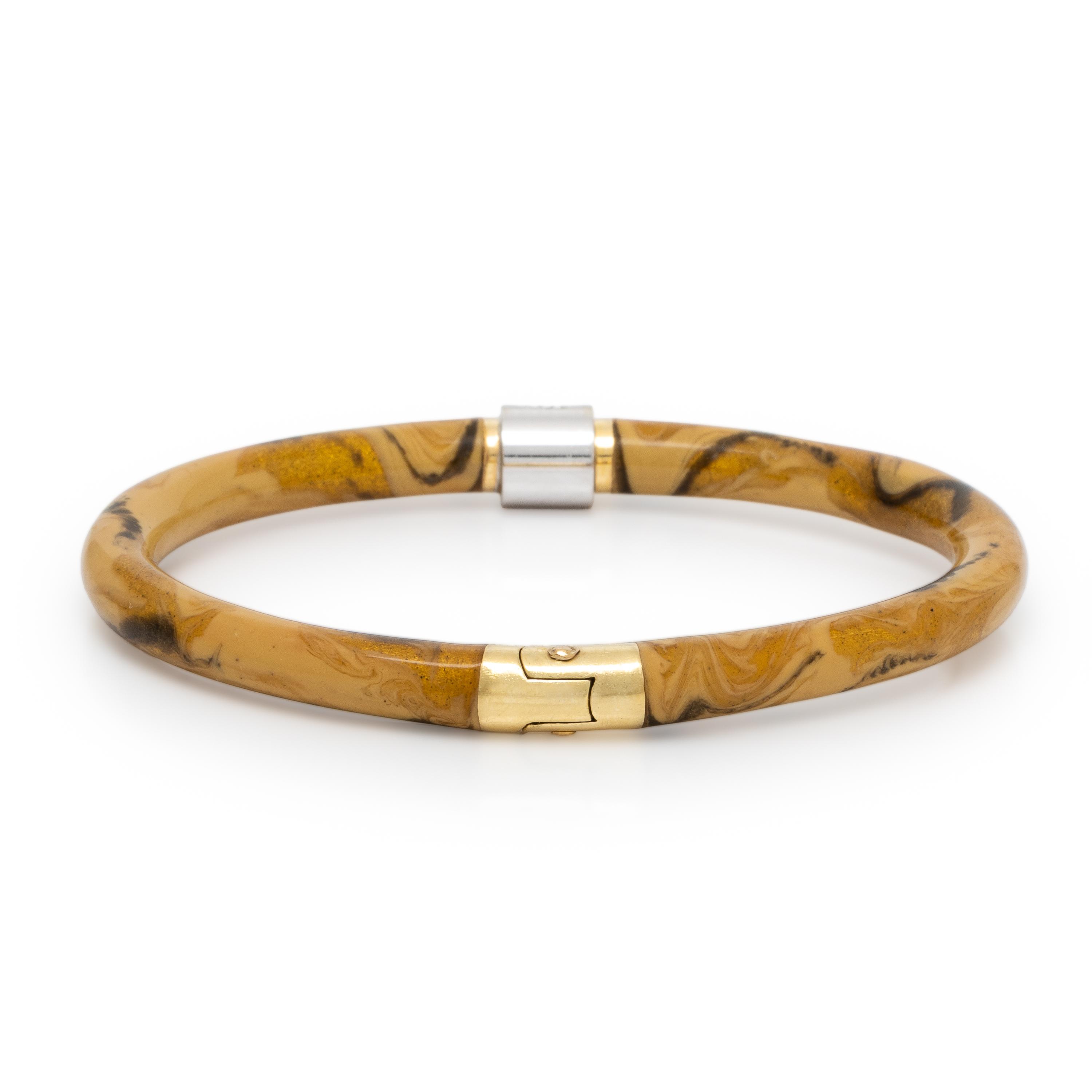 Soho, Enamel, Diamond, and Bicolor Gold Bangle Bracelet
