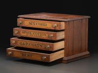 A J & P Coats Four Drawer Oak Advertising Spool Cabinet
