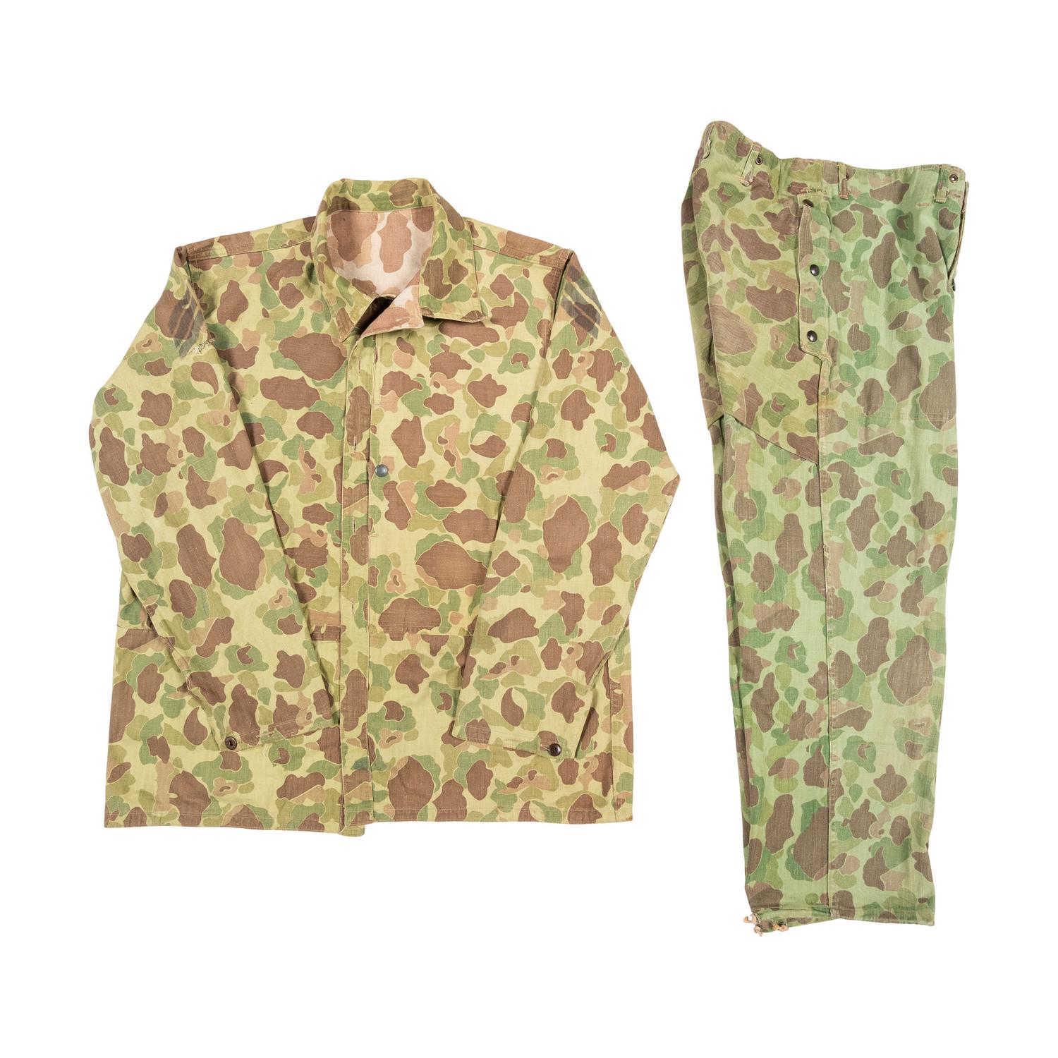 USMC P44 Frogskin Reversible HBT Camouflage Tunic and Trousers