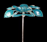Five Chinese Enamel on Silver Hairpins