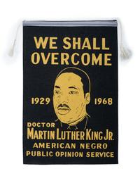 [KING, Martin Luther, Jr. (1929-1968)]. We Shall Overcome memorial banner. [Chicago?]: American Negro Public Opinion Service, [1968?].