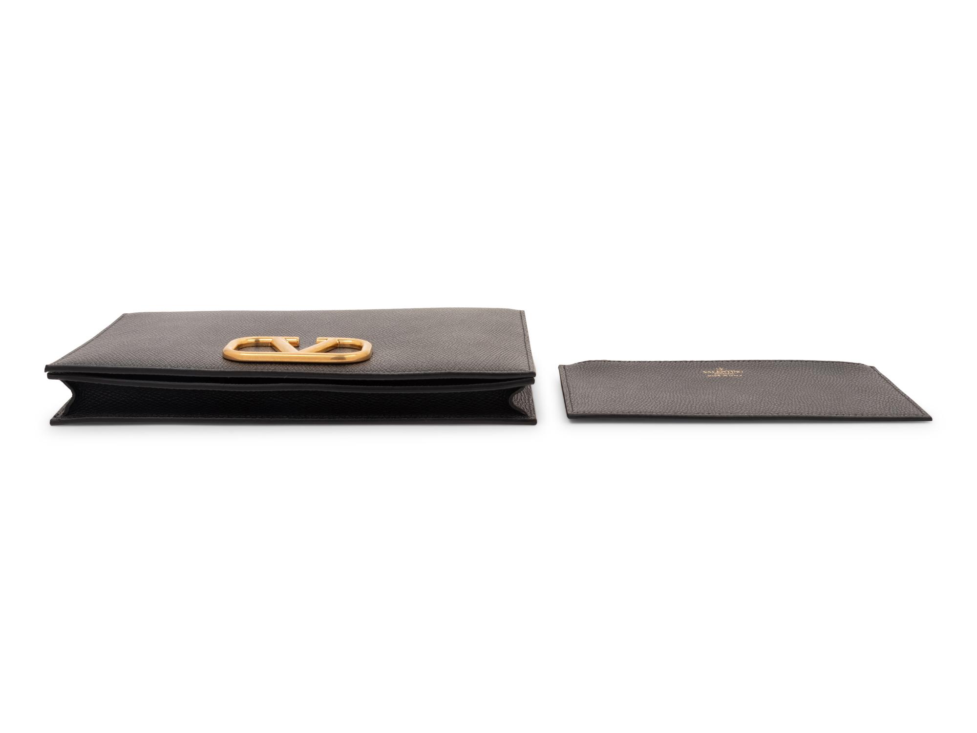Valentino Garavani Supervee Leather Clutch with Zip Wallet