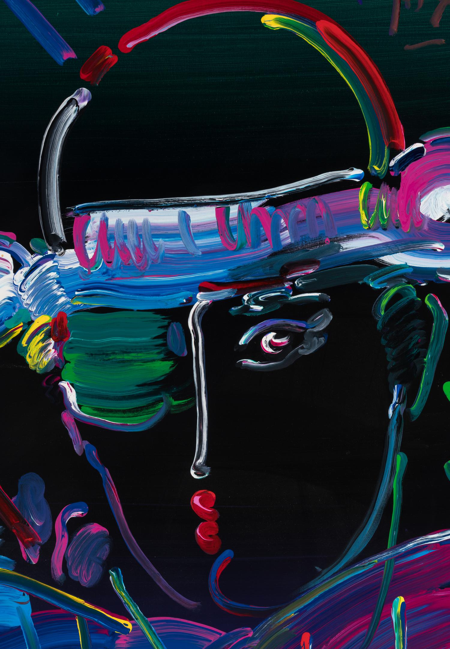 Zero on Black, 1990, Profile, and Lady Profile with Yellow Monk, 1989 (a group of three works)
