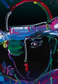 Zero on Black, 1990, Profile, and Lady Profile with Yellow Monk, 1989 (a group of three works)