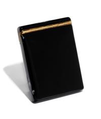 SCHANFEIN & TAMIS, ART DECO, YELLOW GOLD AND BLACK ENAMEL CIGARETTE CASE