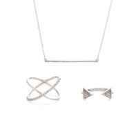 COLLECTION OF WHITE GOLD AND DIAMOND JEWELRY
