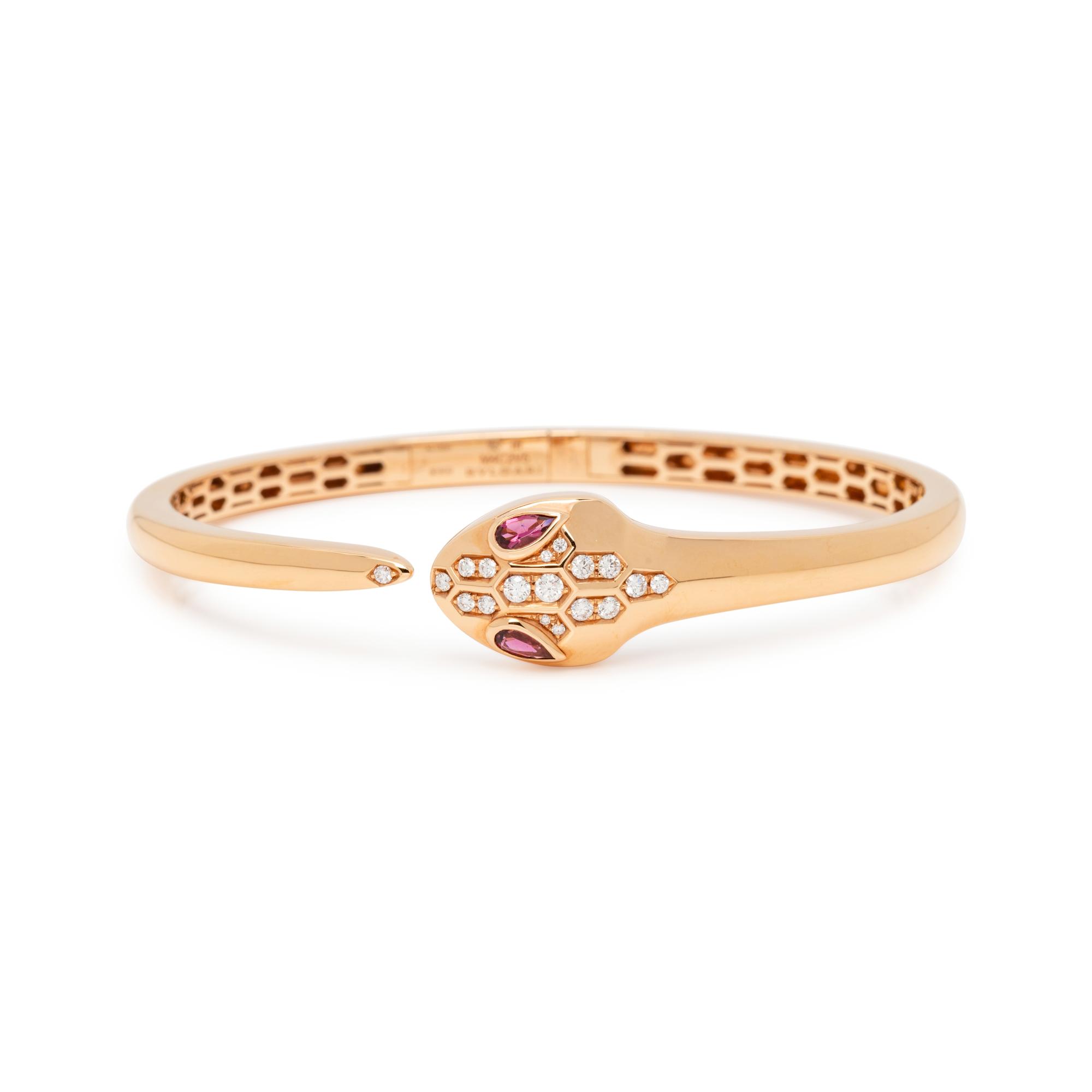BVLGARI, ROSE GOLD AND DIAMOND 'SERPENTI' BANGLE BRACELET