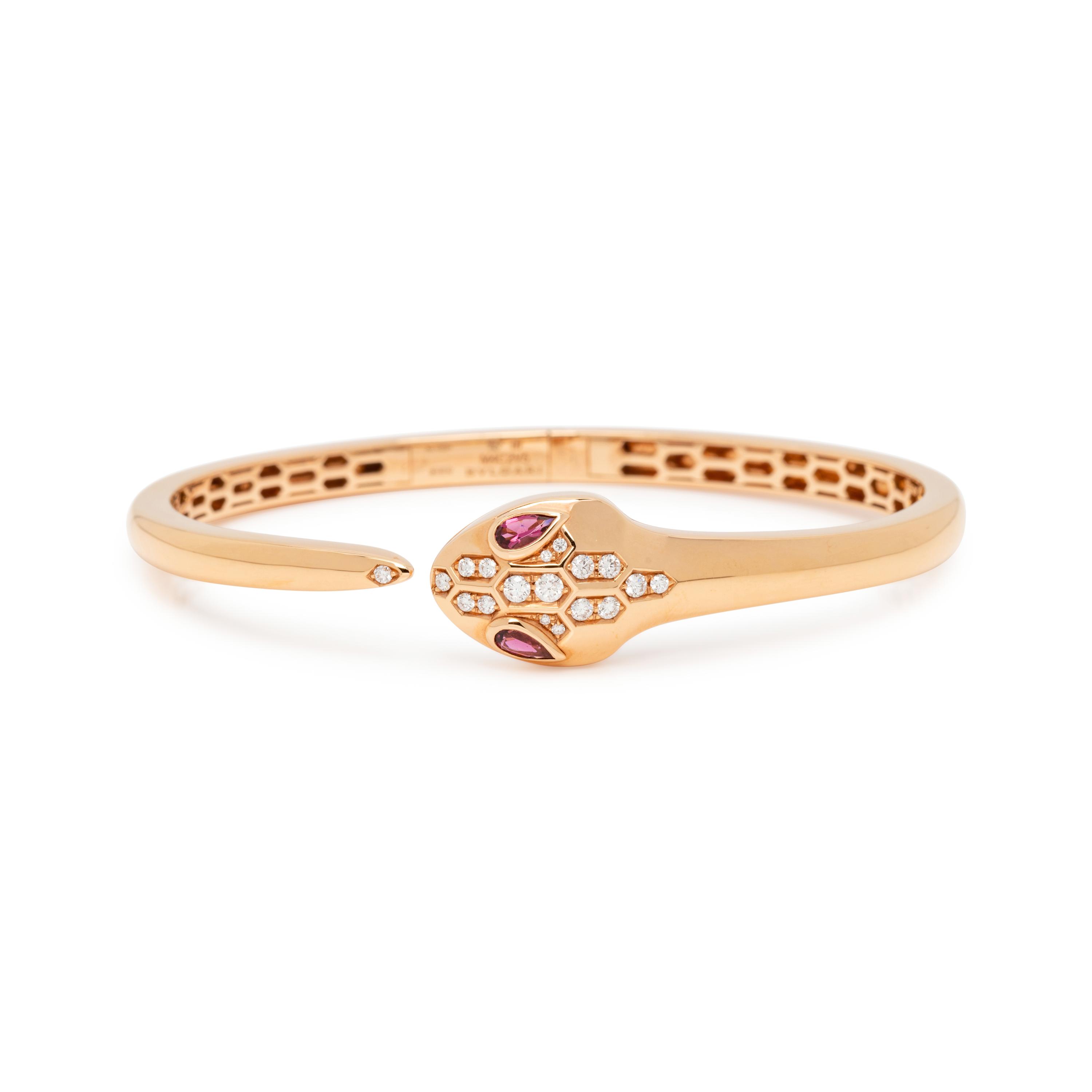 BVLGARI, ROSE GOLD AND DIAMOND 'SERPENTI' BANGLE BRACELET