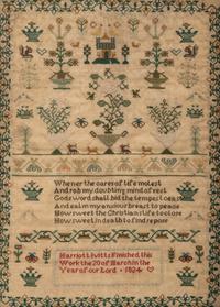 An English Needlework Embroidered Schoolgirl’s Sampler
