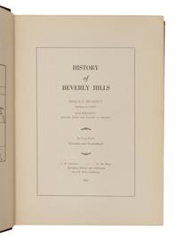 BENEDICT, Pierce E., editor (1856-1937). History of Beverly Hills . Beverly Hills, CA: A. H. Cawston and H. M. Meier, 1934.