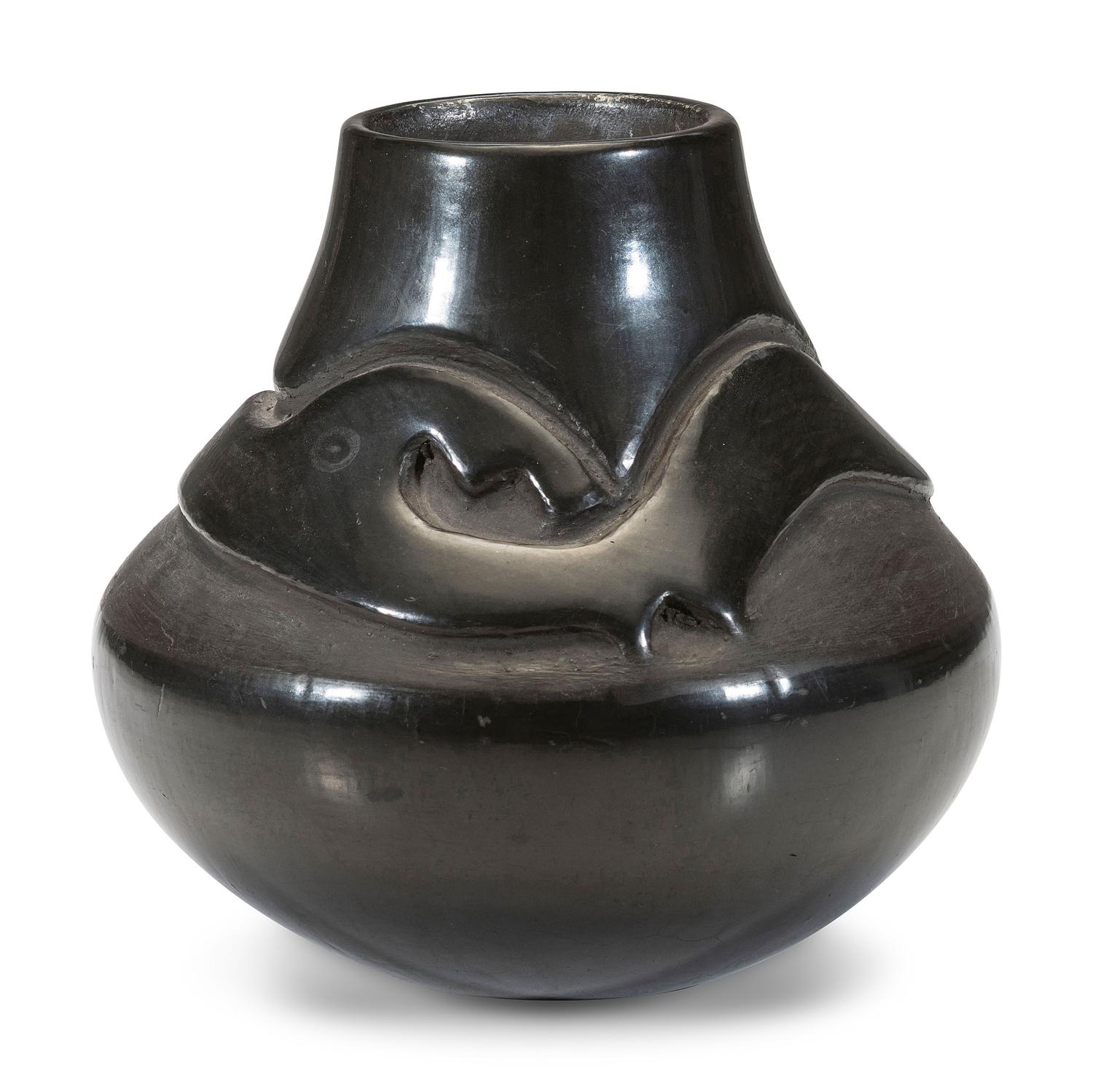 Carved Blackware Jar