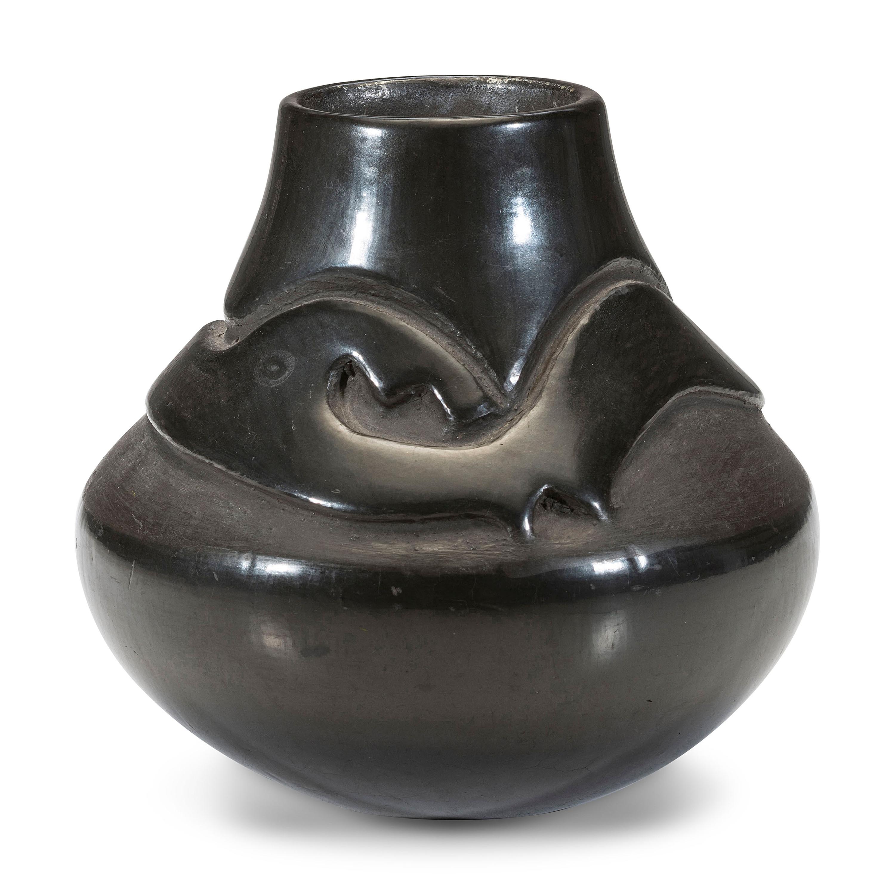 Carved Blackware Jar