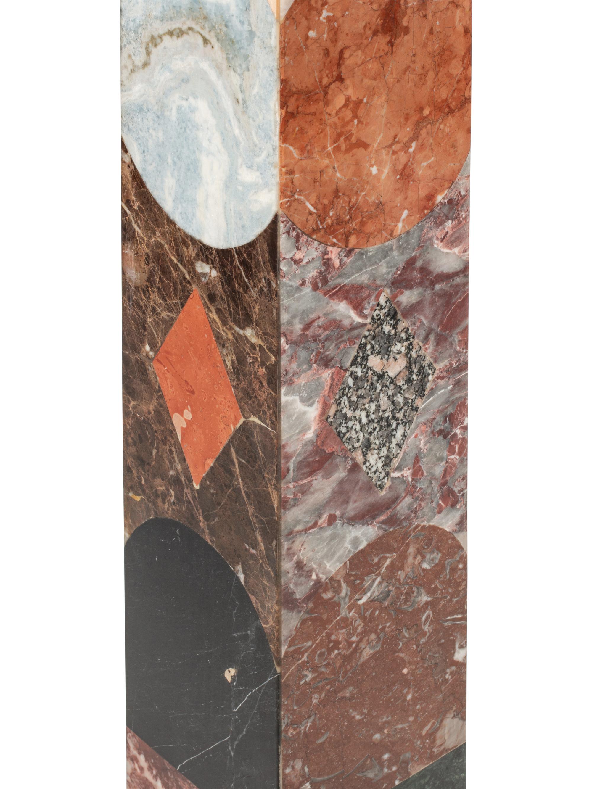 A Pair of Large Grand Tour Style Specimen Marble Obelisks