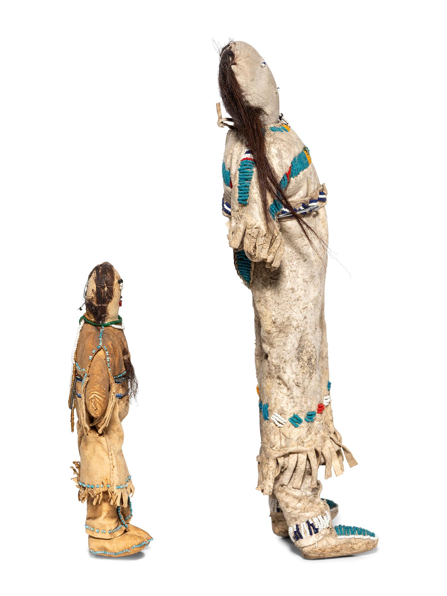 Plains Beaded Hide Dolls
