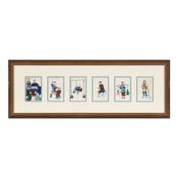 A Set of Six Chinese Paintings Depicting Punishments