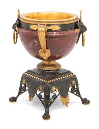 A French Gilt and Patinated Bronze Marble Centerpiece