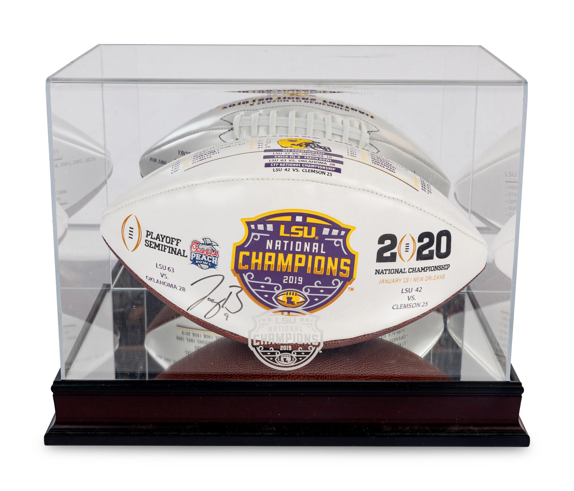 A Joe Burrow Signed Autograph LSU 2020 National Champions Football,