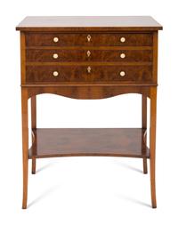 A Regency Style Titchmarsh and Goodwin Burl Walnut Work Table