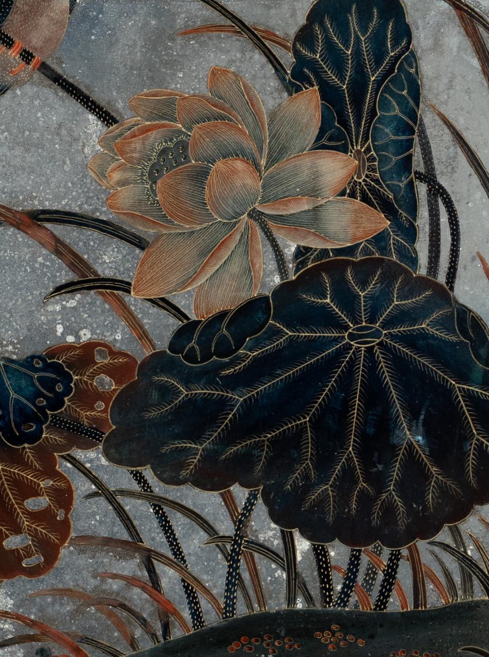 A Chinese Export Reverse Painted Mirror