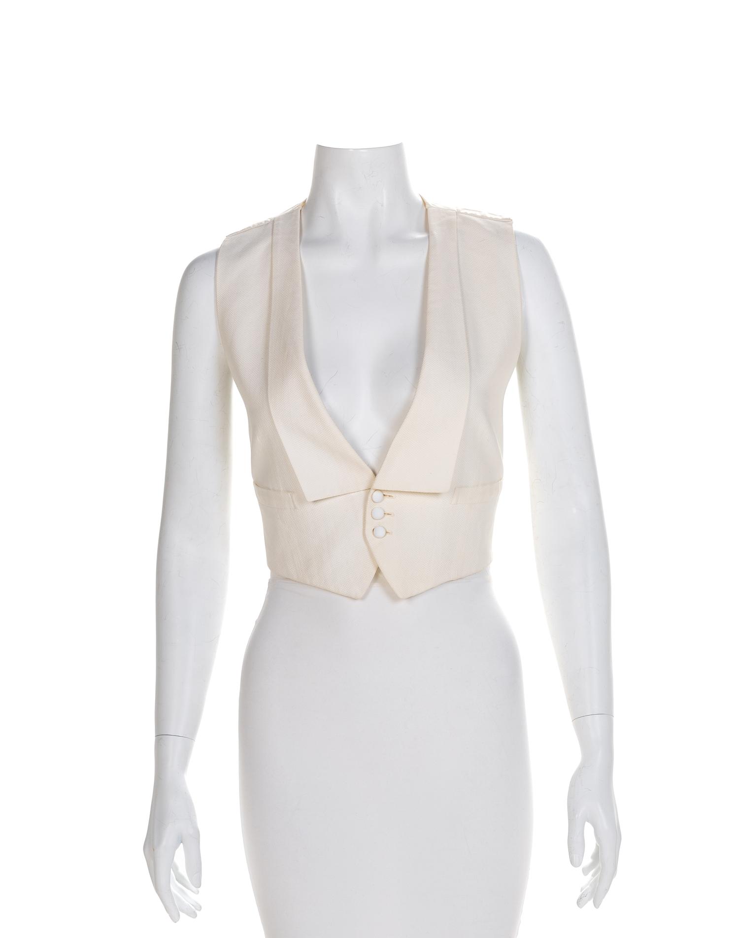 Men's White Cotton Vest, 1900-1920 No size label