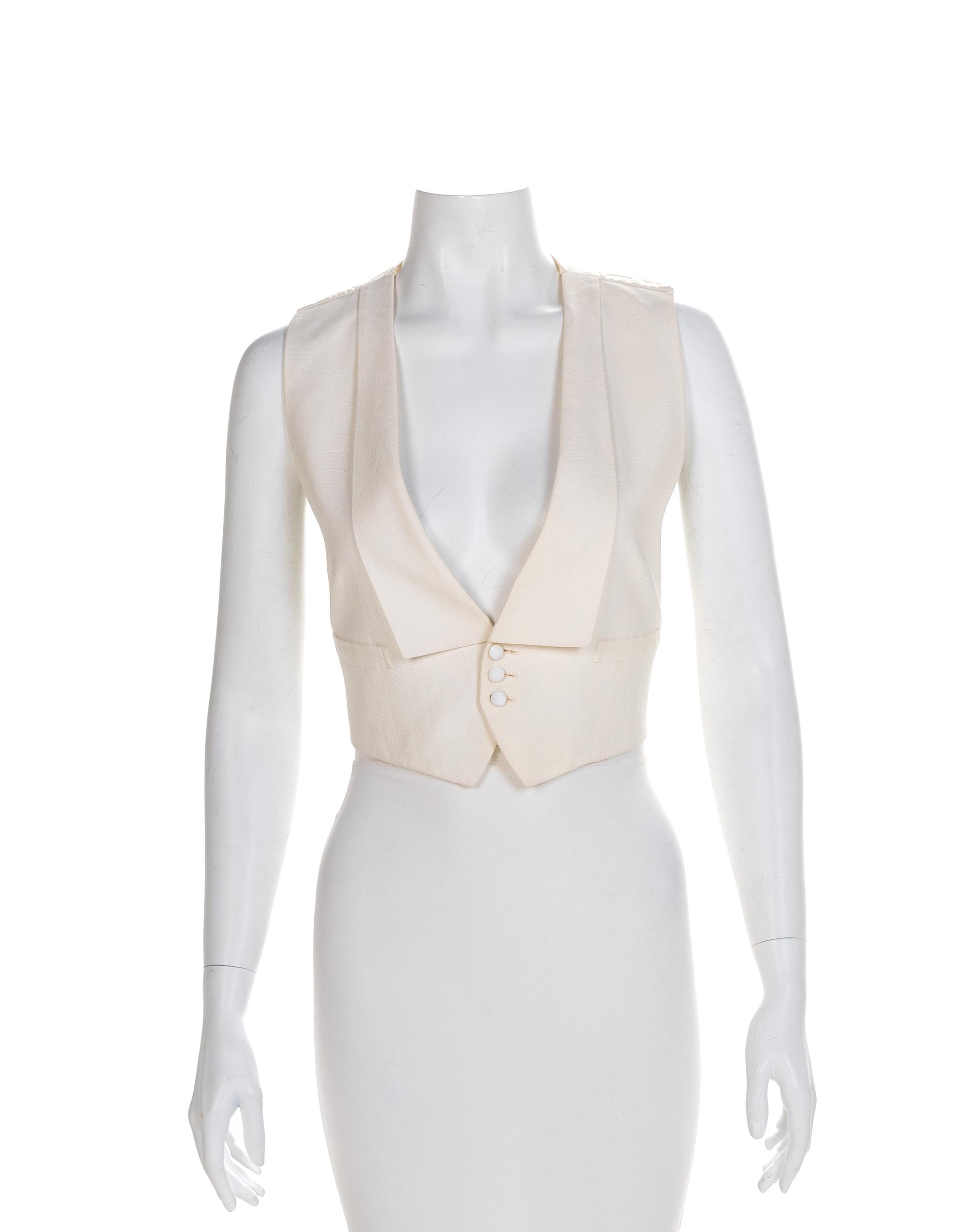 Men's White Cotton Vest, 1900-1920 No size label