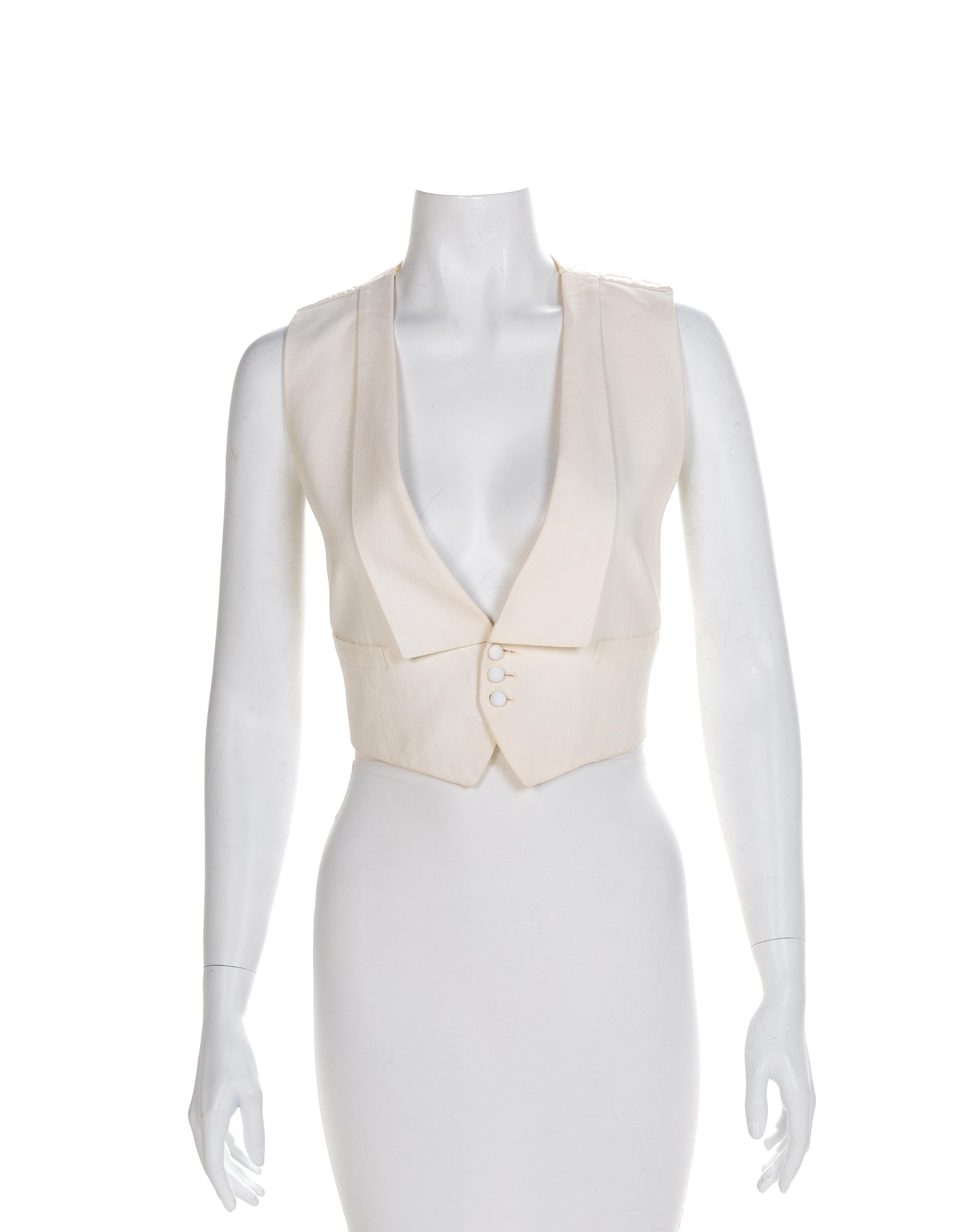 Men's White Cotton Vest, 1900-1920 No size label