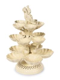 An English Creamware Grand Plat de Ménage