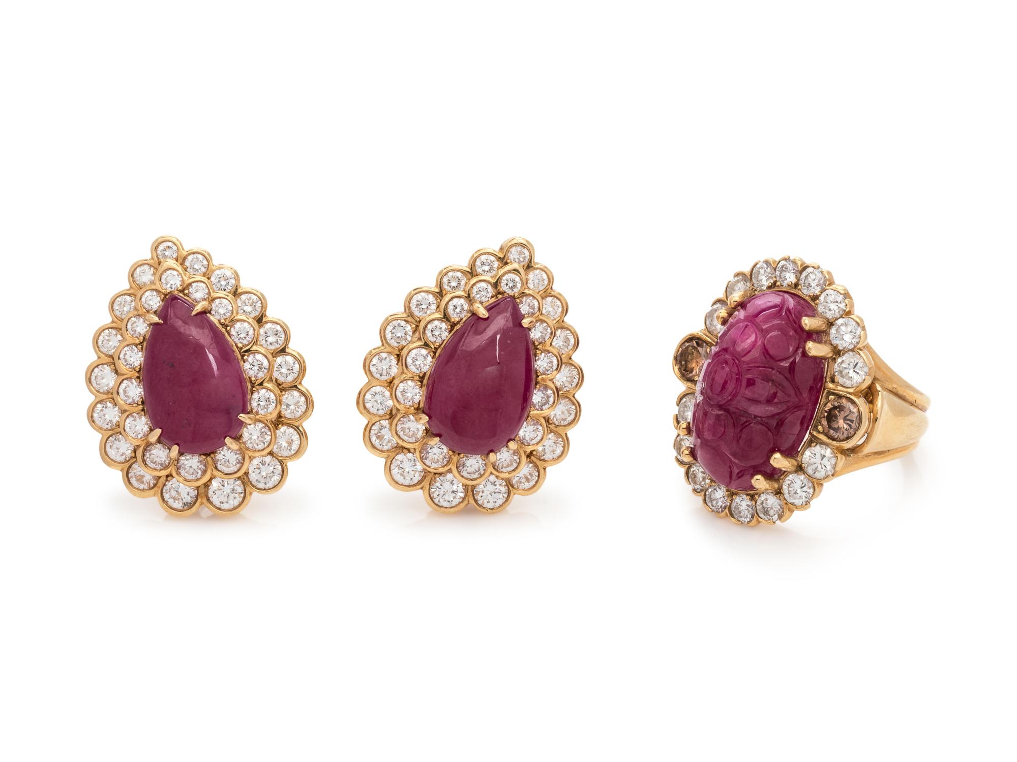 Collection of Ruby, Colored Diamond and Diamond Jewelry