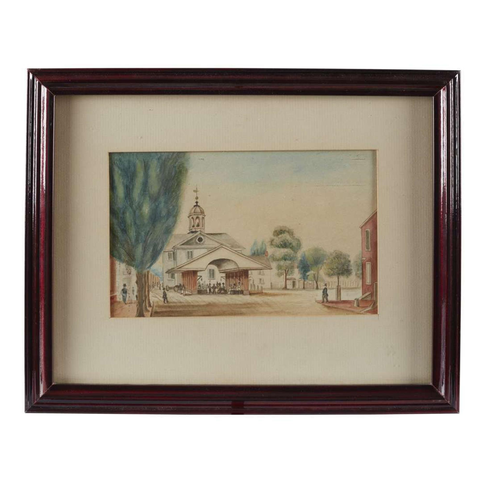 American School 19th century Three works: Germantown and Philadelphia Views