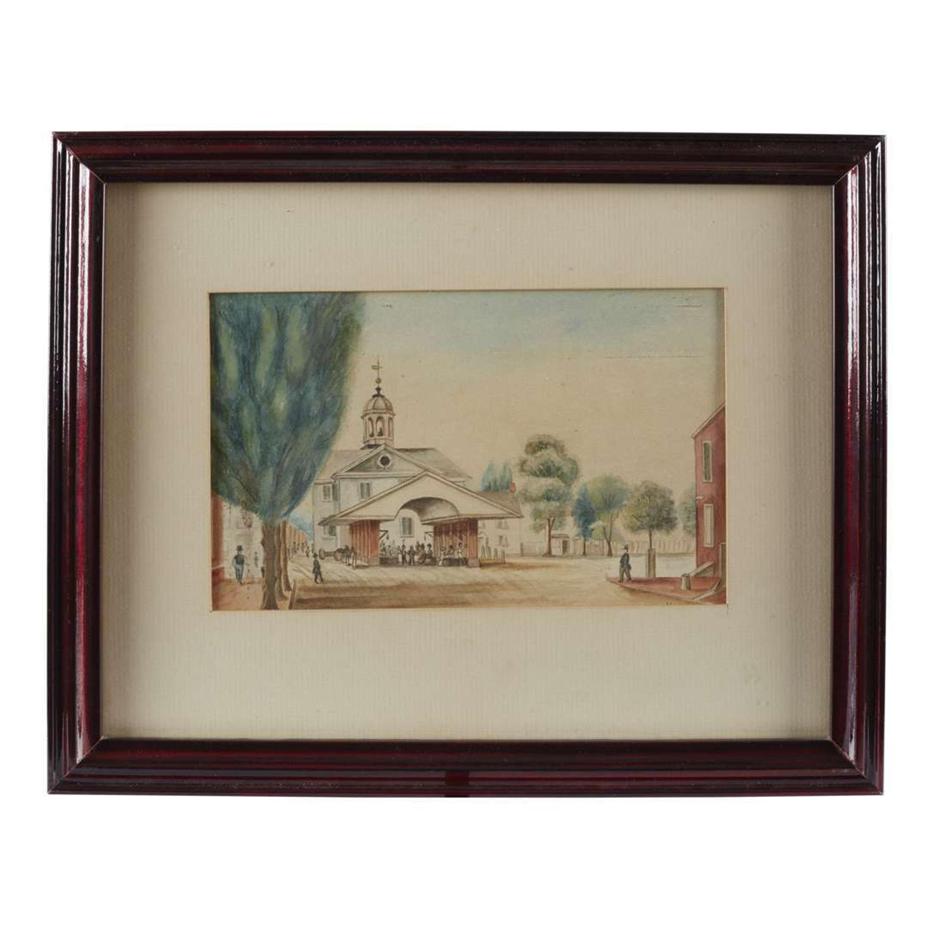 American School 19th century Three works: Germantown and Philadelphia Views