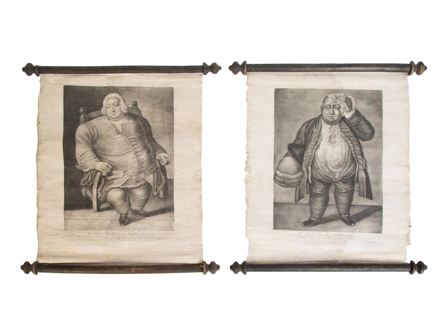 Two Engravings Depicting the "Fat Men of Essex" — 19TH CENTURY