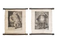 Two Engravings Depicting the "Fat Men of Essex" — 19TH CENTURY