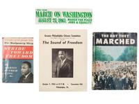 [CIVIL RIGHTS]. A group of items involving Martin Luther King, Jr., Coretta Scott King, and the March on Washington, incl. buttons, imprints, and related ephemera.