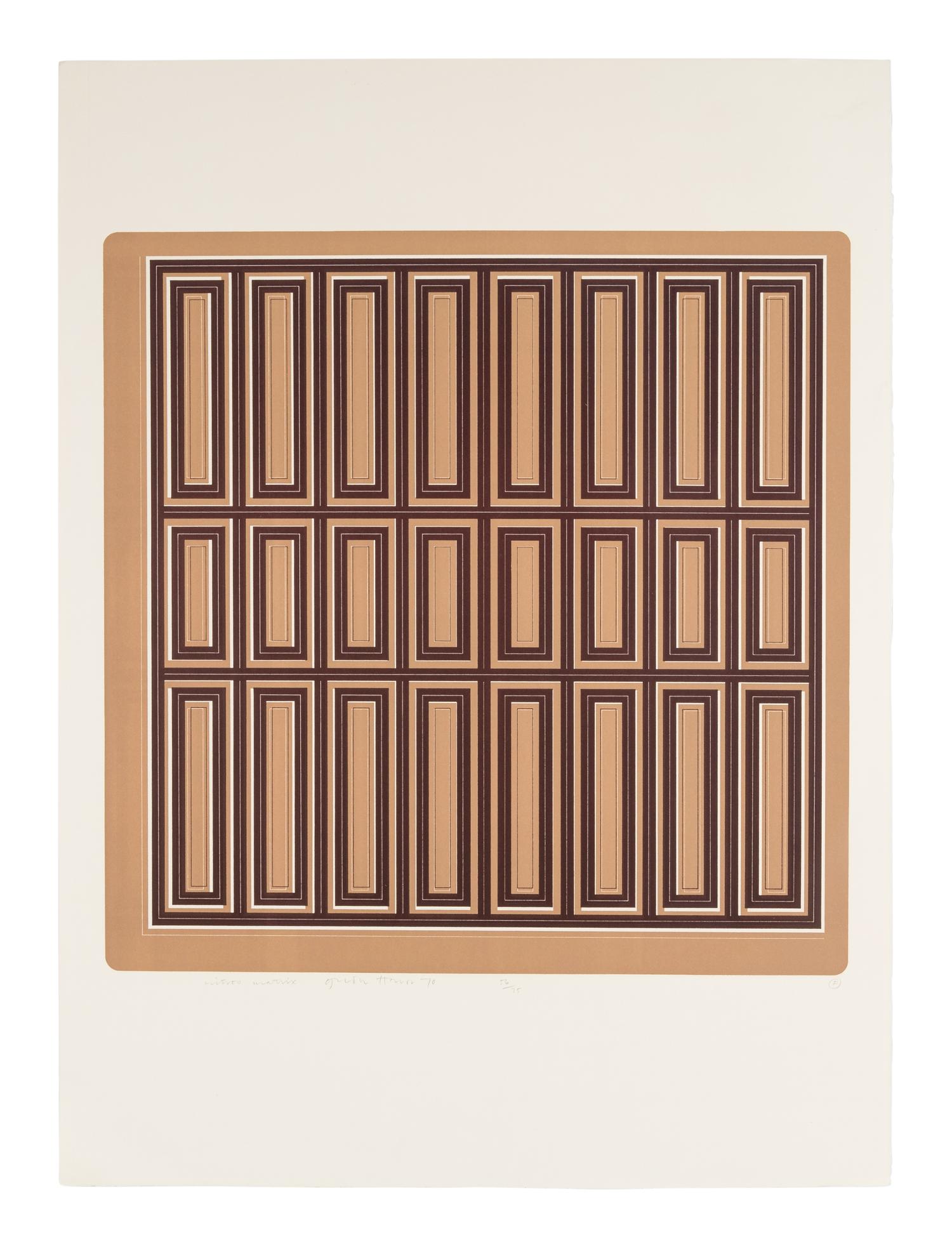 A Group of Six Prints ( Ladder Box; Multi Case; Vertical Screen; Drop Mitres; Quoined Chase; Mitred Matrix ), 1970