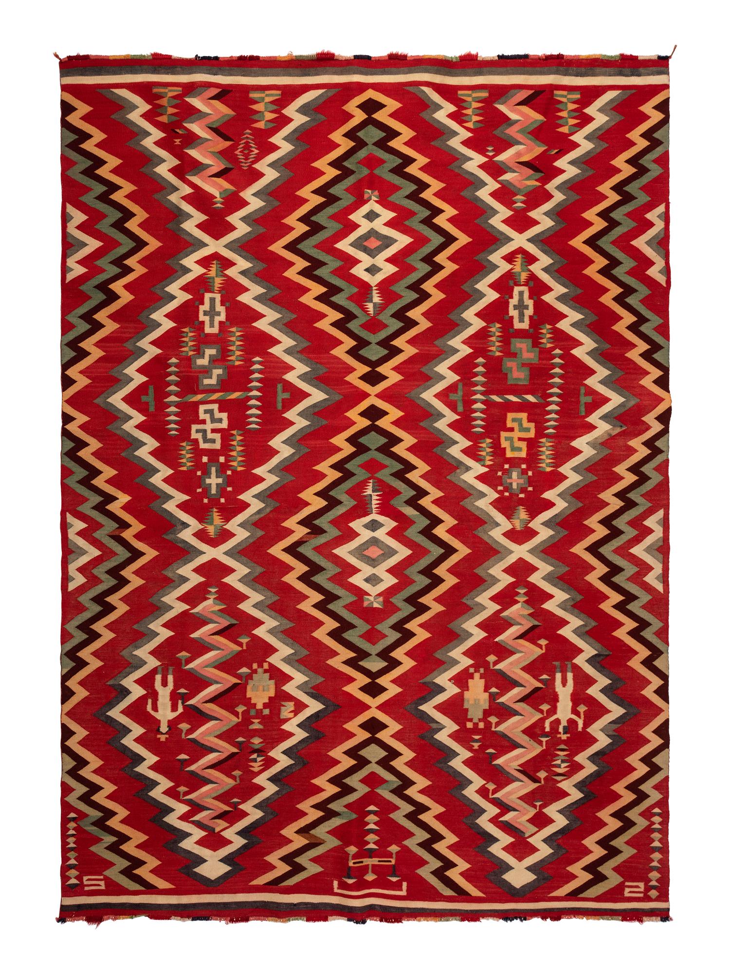 Navajo Germantown Pictorial Weaving / Rug