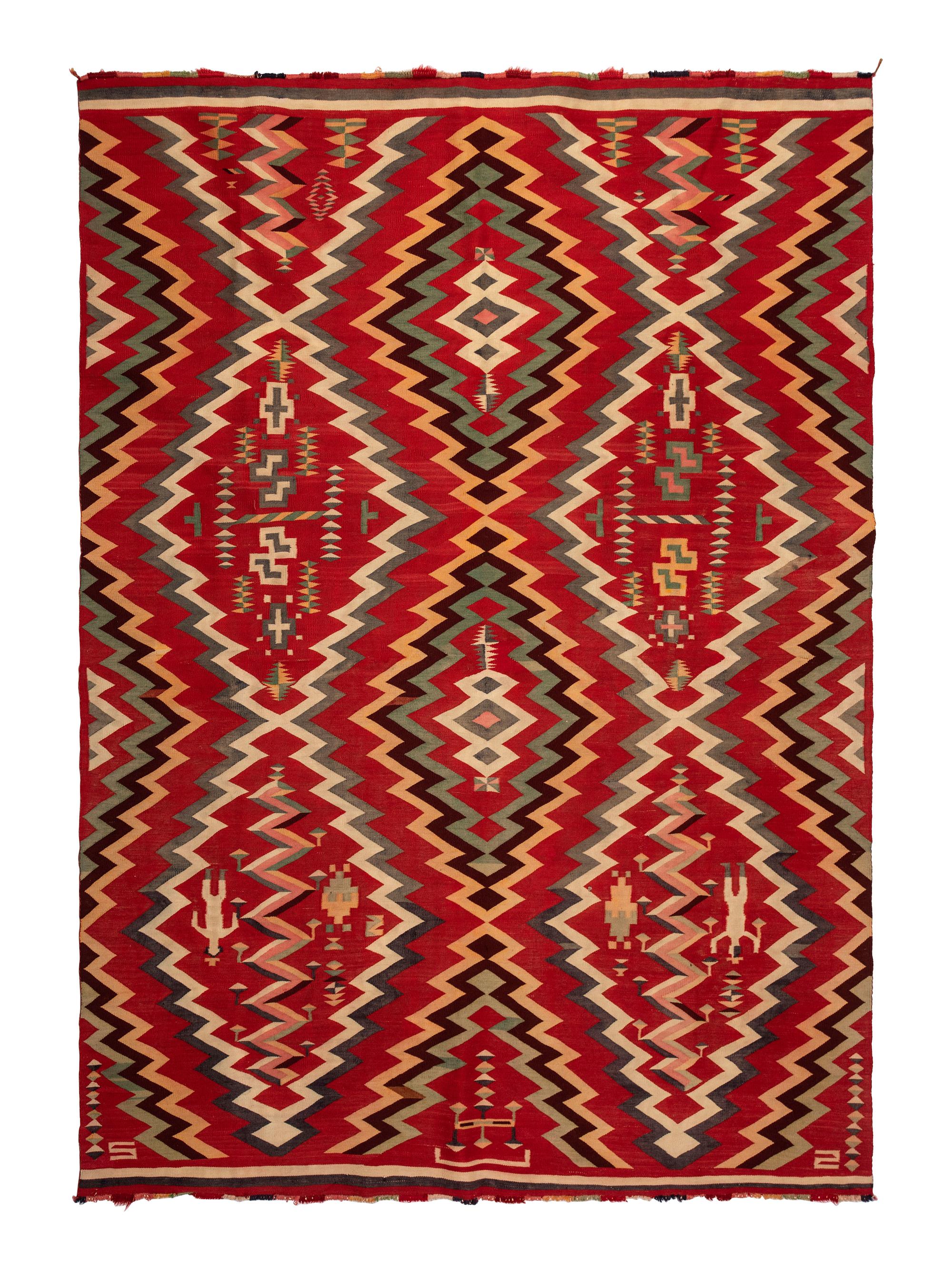 Navajo Germantown Pictorial Weaving / Rug