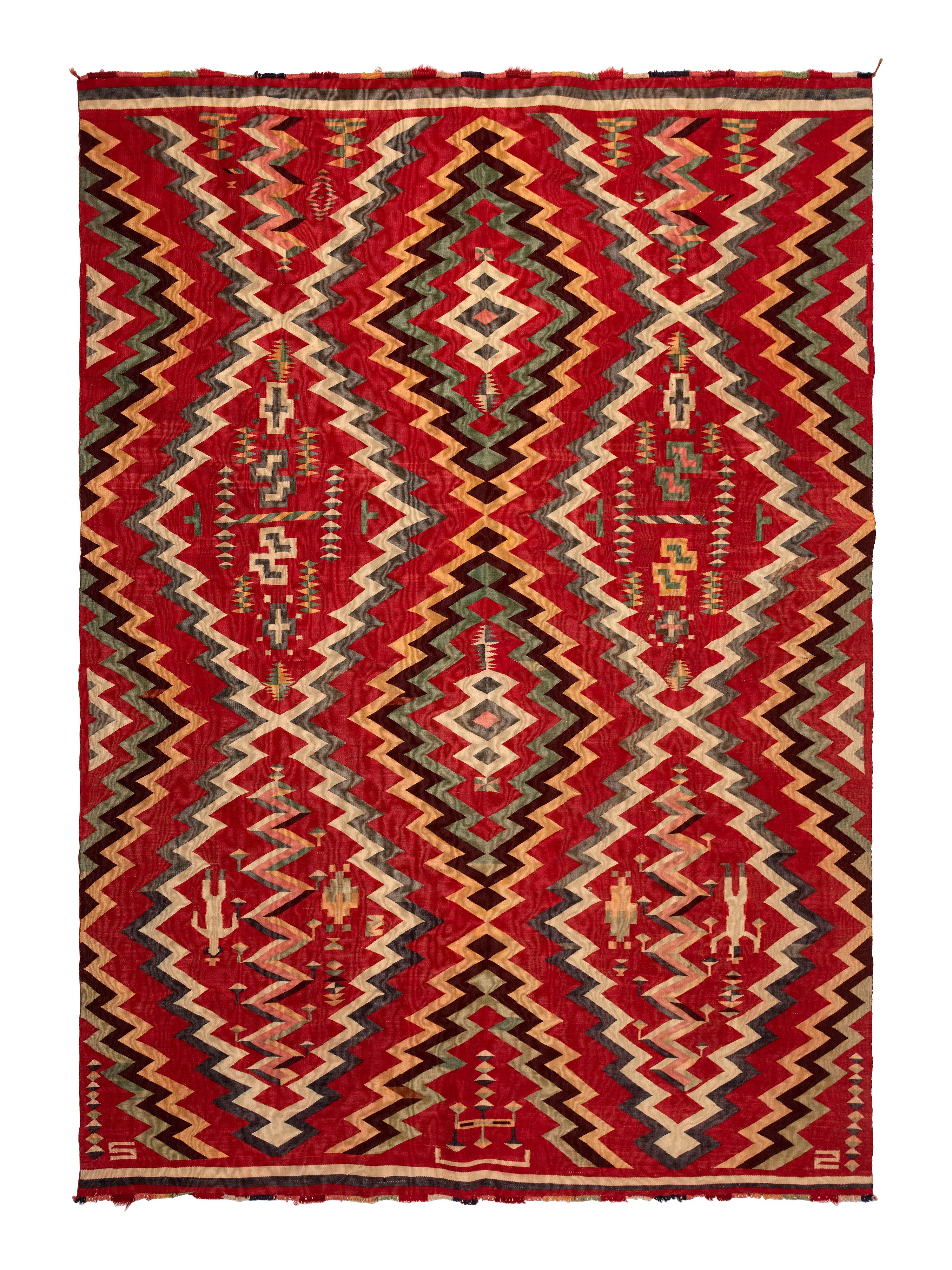 Navajo Germantown Pictorial Weaving / Rug