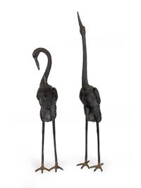 A Pair of Bronze Herons — 20TH CENTURY