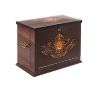 An Edwardian Rosewood and Marquetry Stationery Box, Height 11 3/4 x width 15 x depth 8 7/8 inches.