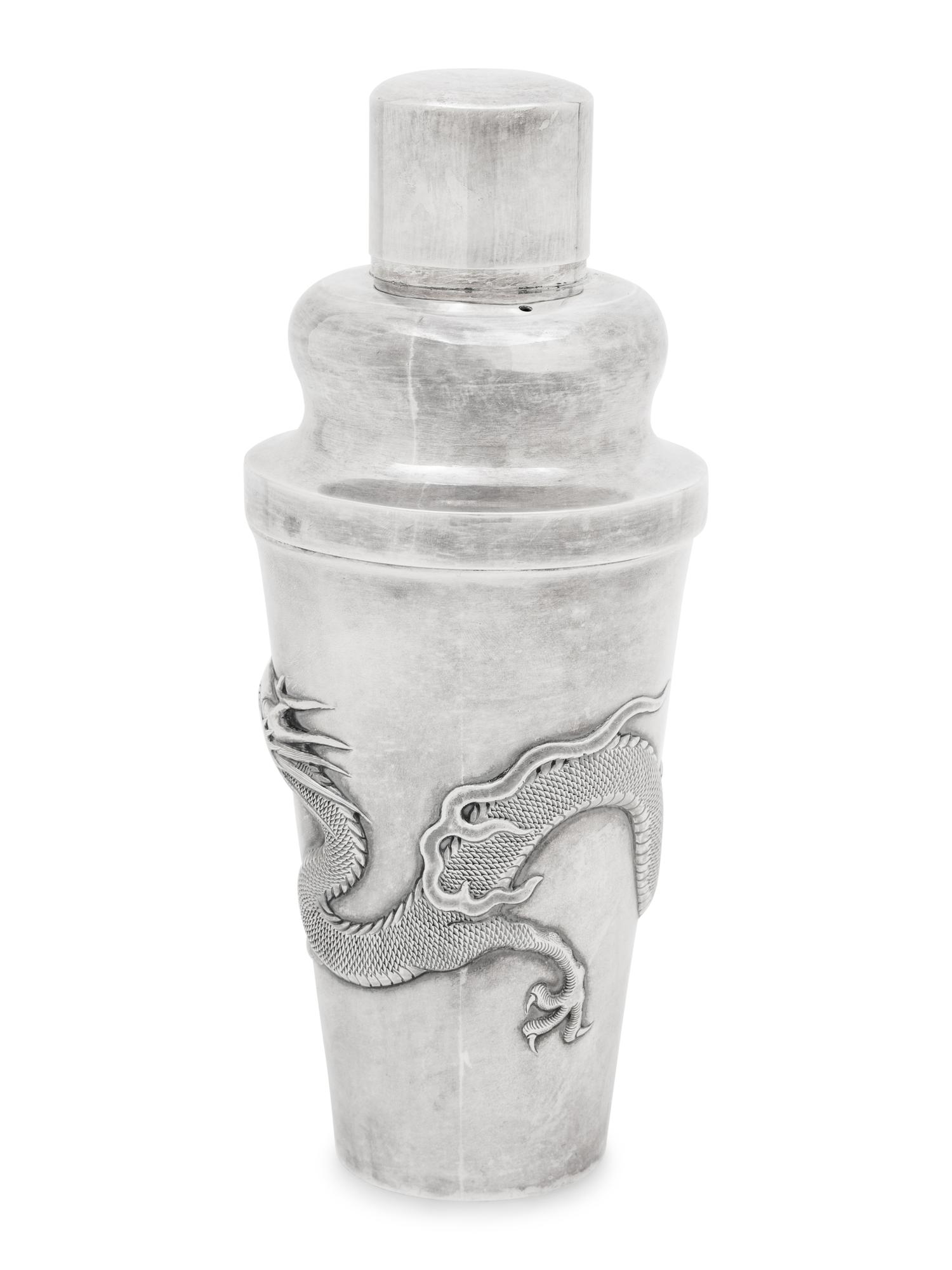 A Chinese Silver 'Dragon' Cocktail Service