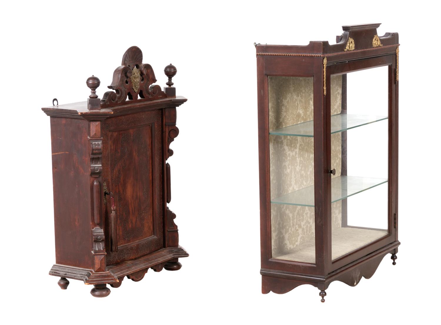 A Continental Table Top Walnut Cabinet