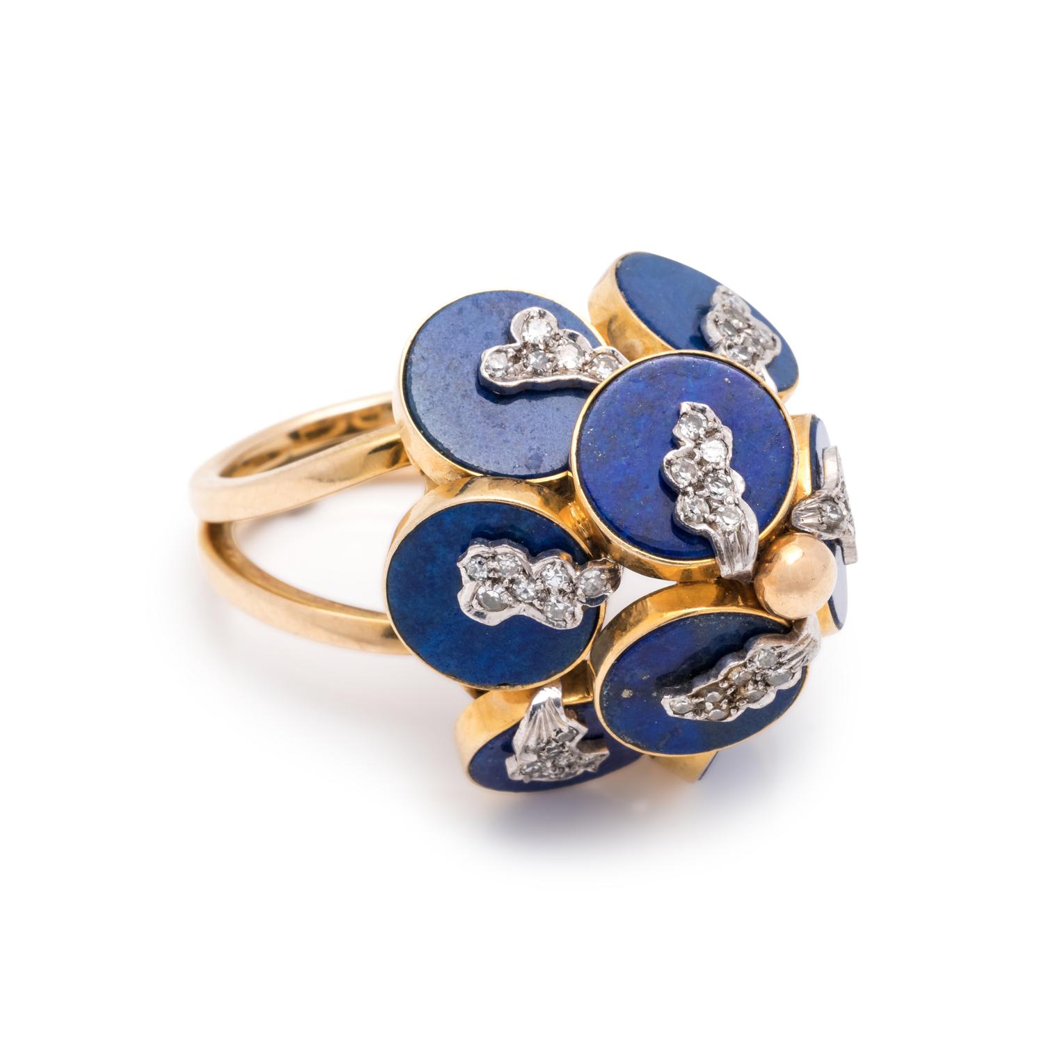 LAPIS LAZULI AND DIAMOND RING