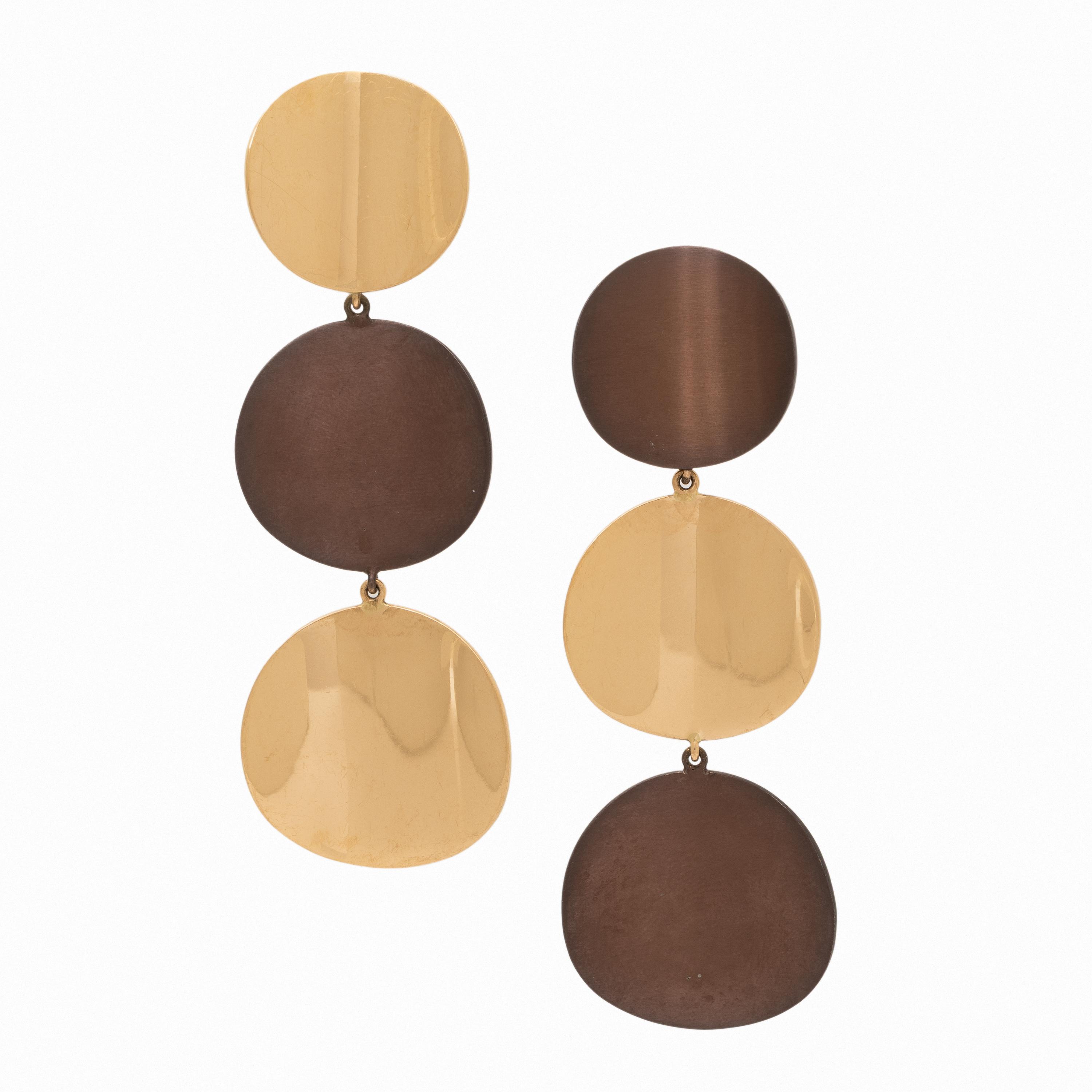 Sabbadini, Rose Gold and Steel Earrings