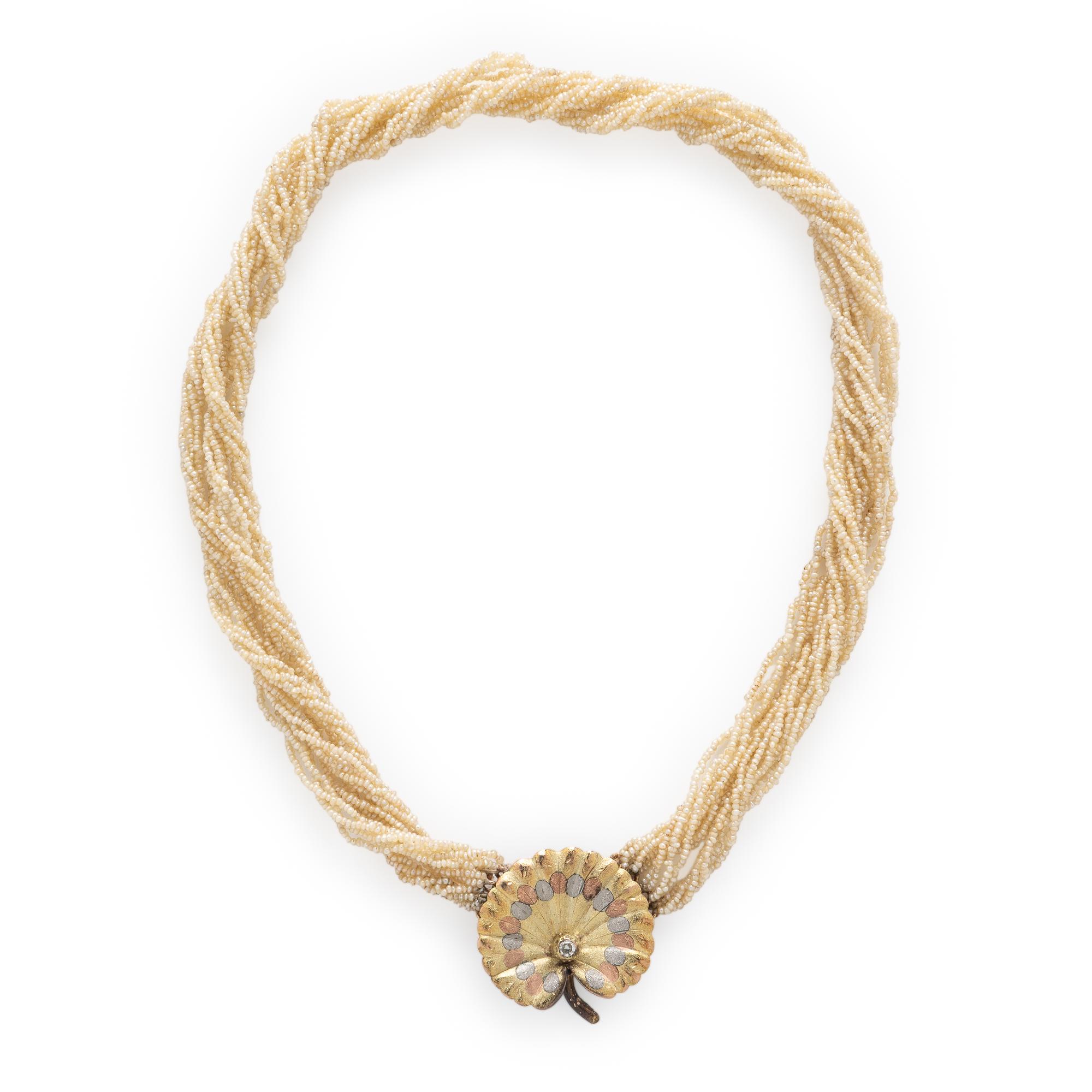 Seed Pearl Torsade Necklace