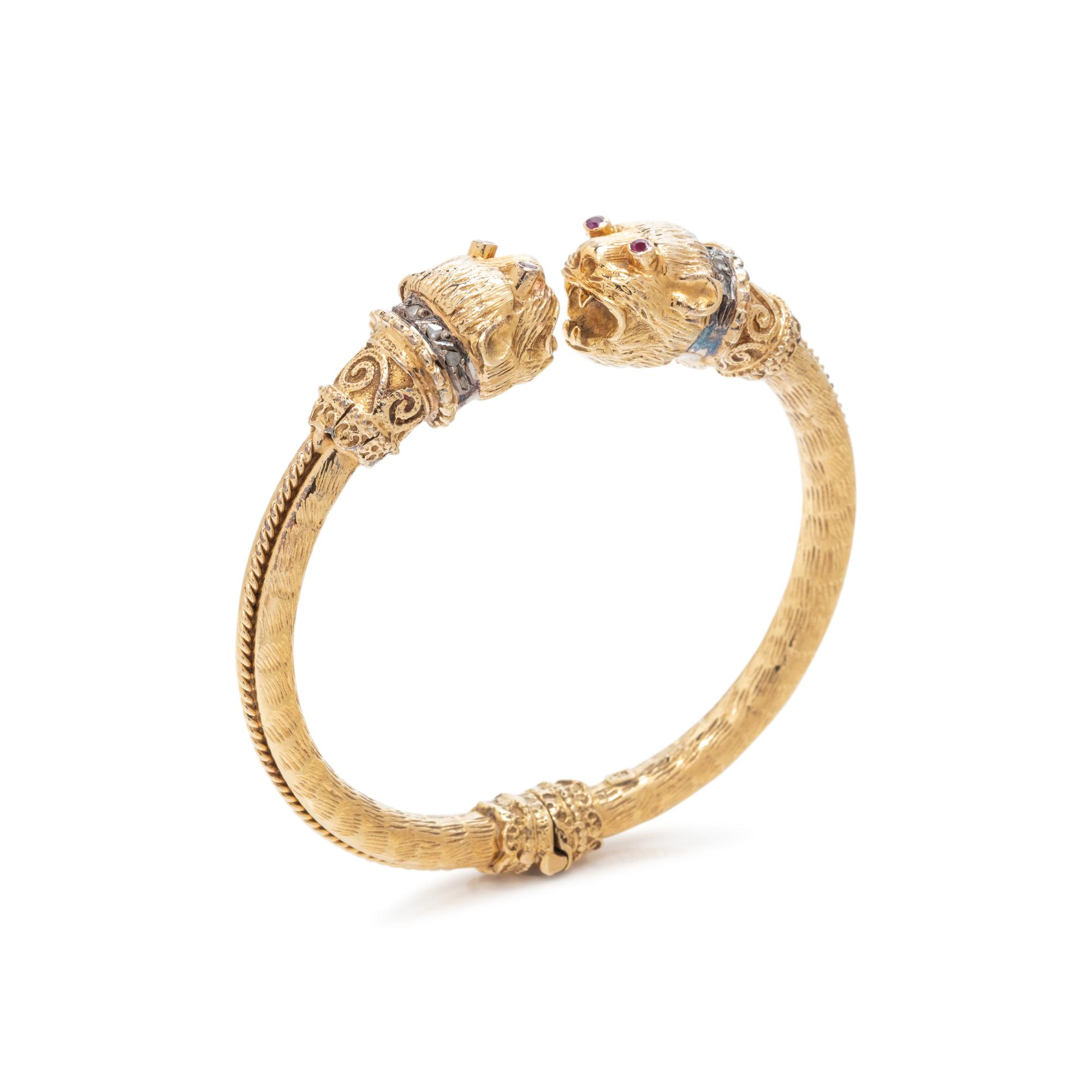 YELLOW GOLD AND DIAMOND BANGLE BRACELET