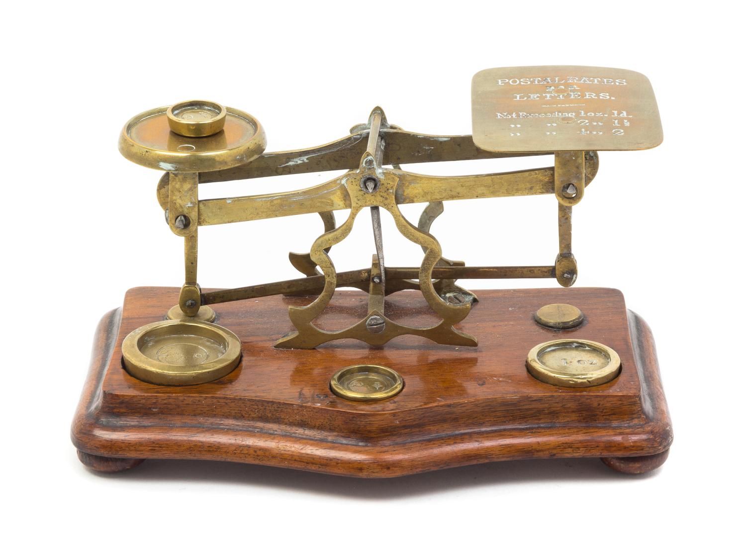 An English Brass Postal Scale Width 7 inches.
