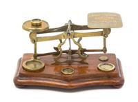 An English Brass Postal Scale Width 7 inches.